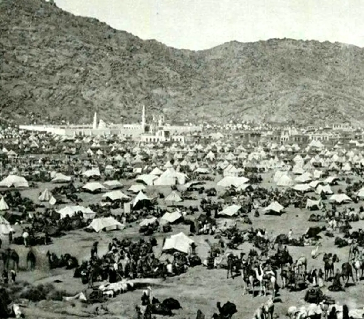 عربستان ۱۸۸۹؛ تصویری از اسکان زائران در مکه