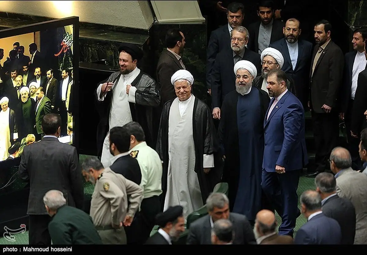 هاشمی، روحانی، سید حسن خمینی و لاریجانی در یک قاب/ عکس