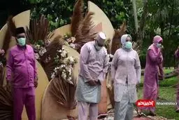 مراسم ویژه ازدواج در روزهای کرونایی! + فیلم