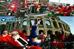 تجمع ۲۰ هزار نفری بابانوئل‌ها در ایتالیا/عکس