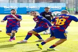 بازگشت مسی به تمرینات گروهی بارسا (عکس)