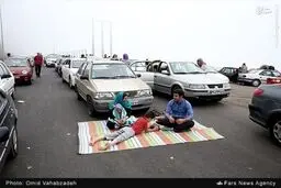 تصاویری عجیب از ترافیک جاده شمال
