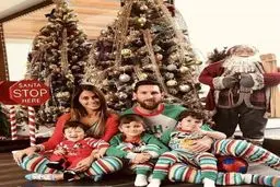 خانواده مسی در شب کریسمس/عکس