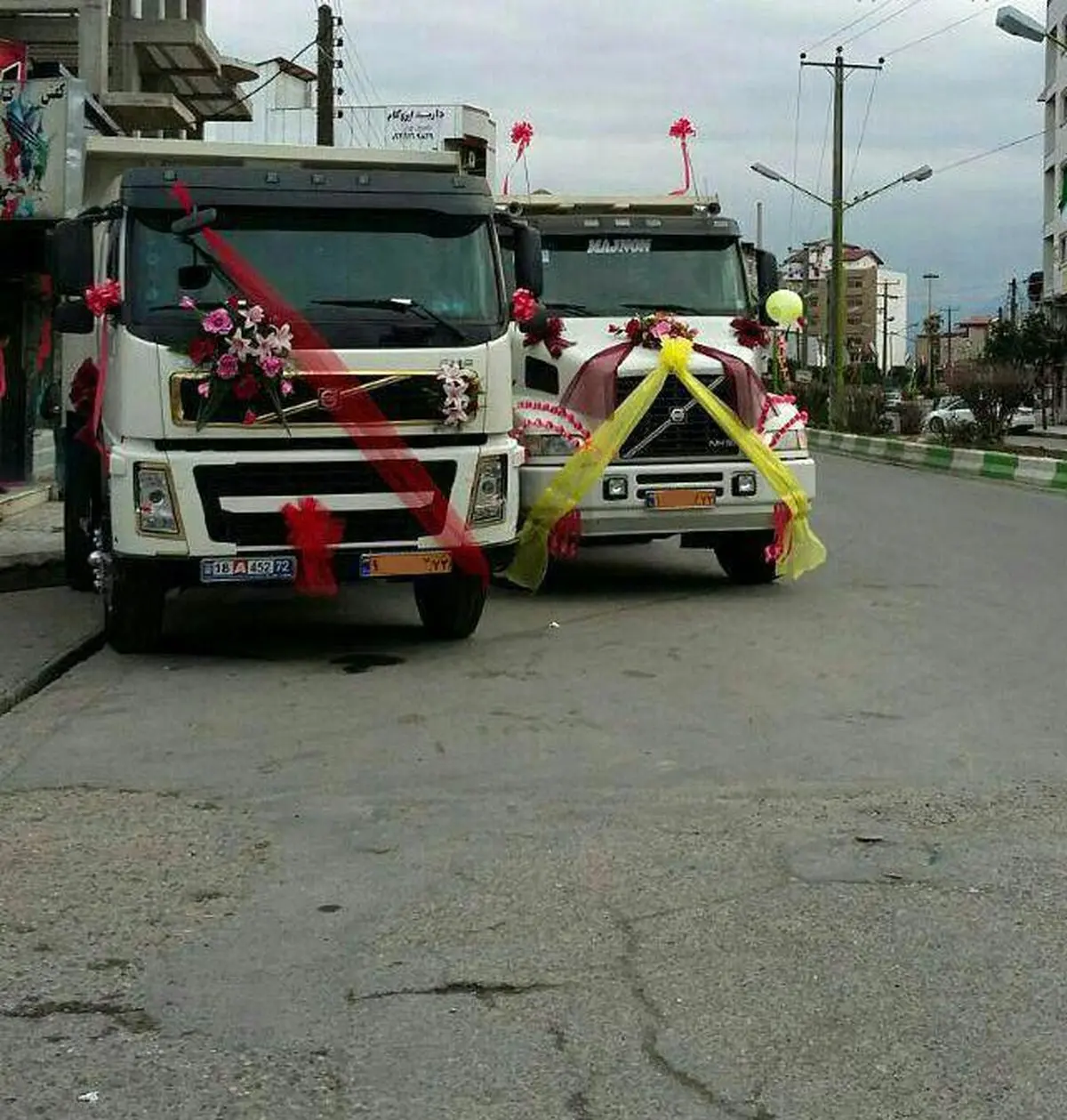 ماشین عروس جالب دو زوج دو قلو!/عکس