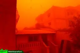 تصویری جالب از طوفان شن در دیرالزور سوریه/عکس