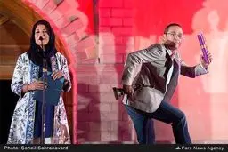 فرار رامبد جوان از روی سن /عکس