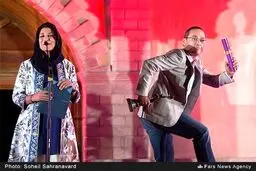 فرار رامبد جوان از روی سن /عکس
