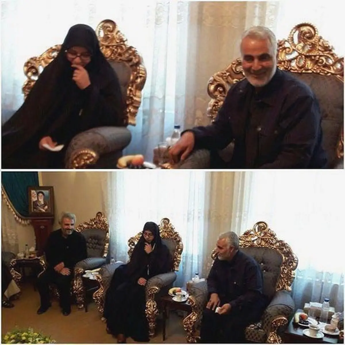 دیدار سردار سلیمانی با خانواده شهید حججی/عکس