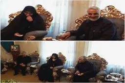 دیدار سردار سلیمانی با خانواده شهید حججی/عکس