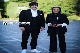 بهاره افشارى و سردار آزمون در حاشيه مراسم اكران خصوصى فیلم سریک/عکس