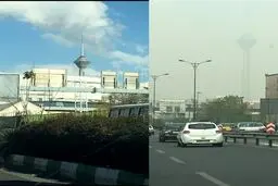 اتوبان چمران در دو روز متفاوت / عکس