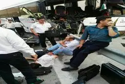 عکس | تصادف اتوبوس کارکنان پارس جنوبی