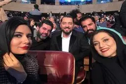 سلفی لیندا کیانی و بهرام رادان در جشنواره فیلم فجر/عکس