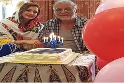 عکسی از مهدی فخیم زاده پس از تصادف و در شب تولد 76 سالگی