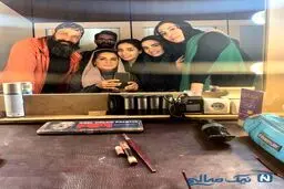 سلفی سیما تیرانداز روبروی آینه اتاق گریم