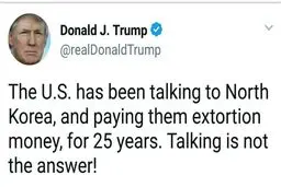 واکنش ترامپ به آزمایش موشکی کره‌شمالی