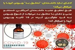 پایان کرونا با کشف محلول جدیدی که کرونا را دقیق می شناسد و نابود می کند