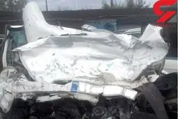 زن و شوهر جوان در این سمند مچاله شده جان باختند / در جاده انزلی رخ داد + عکس