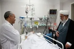 رئیس دفتر رهبری بر بالین آیت‌الله واعظ طبسی/عکس