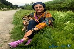 عکس خاص حدیثه تهرانی به همراه سگش!