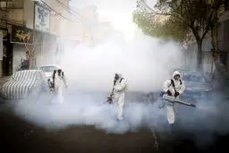 ضدعفونی گسترده محله نازی آباد تهران + عکس