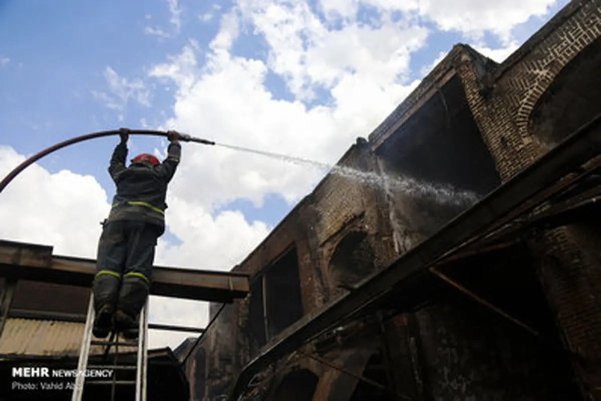 تصاویر: خسارت آتش سوزی بازار تبریز