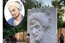 عکس/ ساخت المان شهری با نقش سعدی شیرازی که بی شباهت با اوست