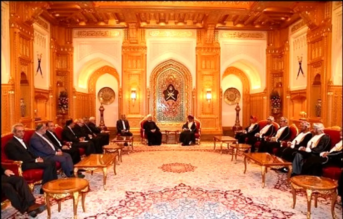 روحانی در قصر سلطان قابوس/عکس