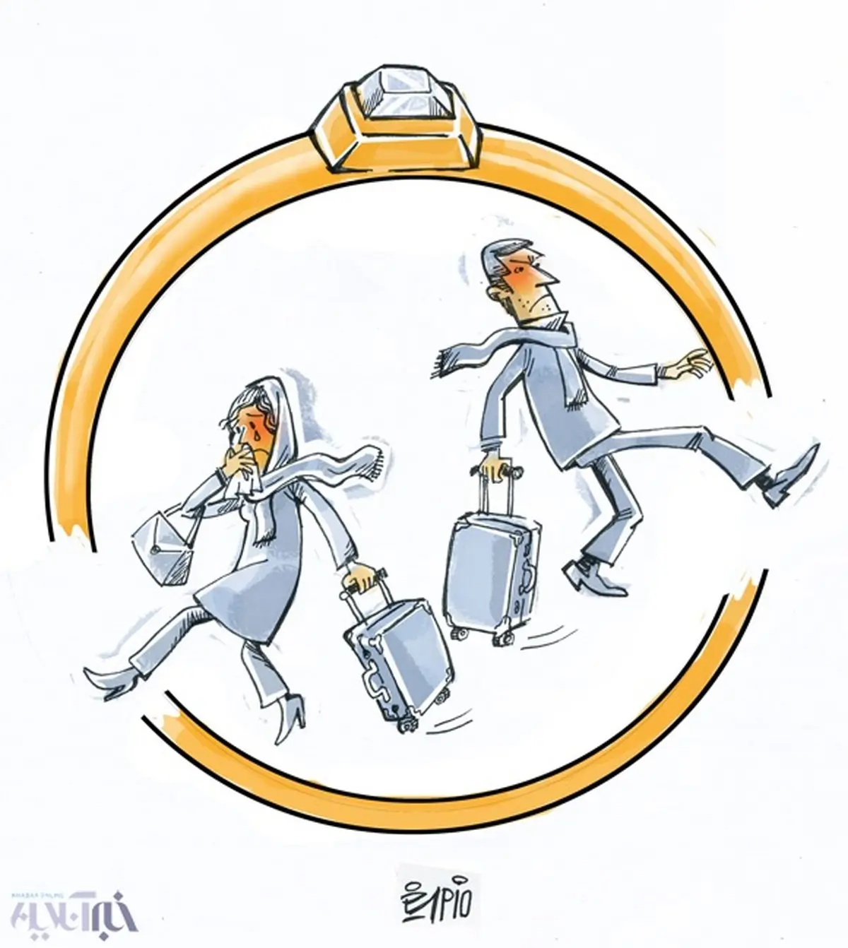 هر ساعت 18 طلاق!/کاریکاتور