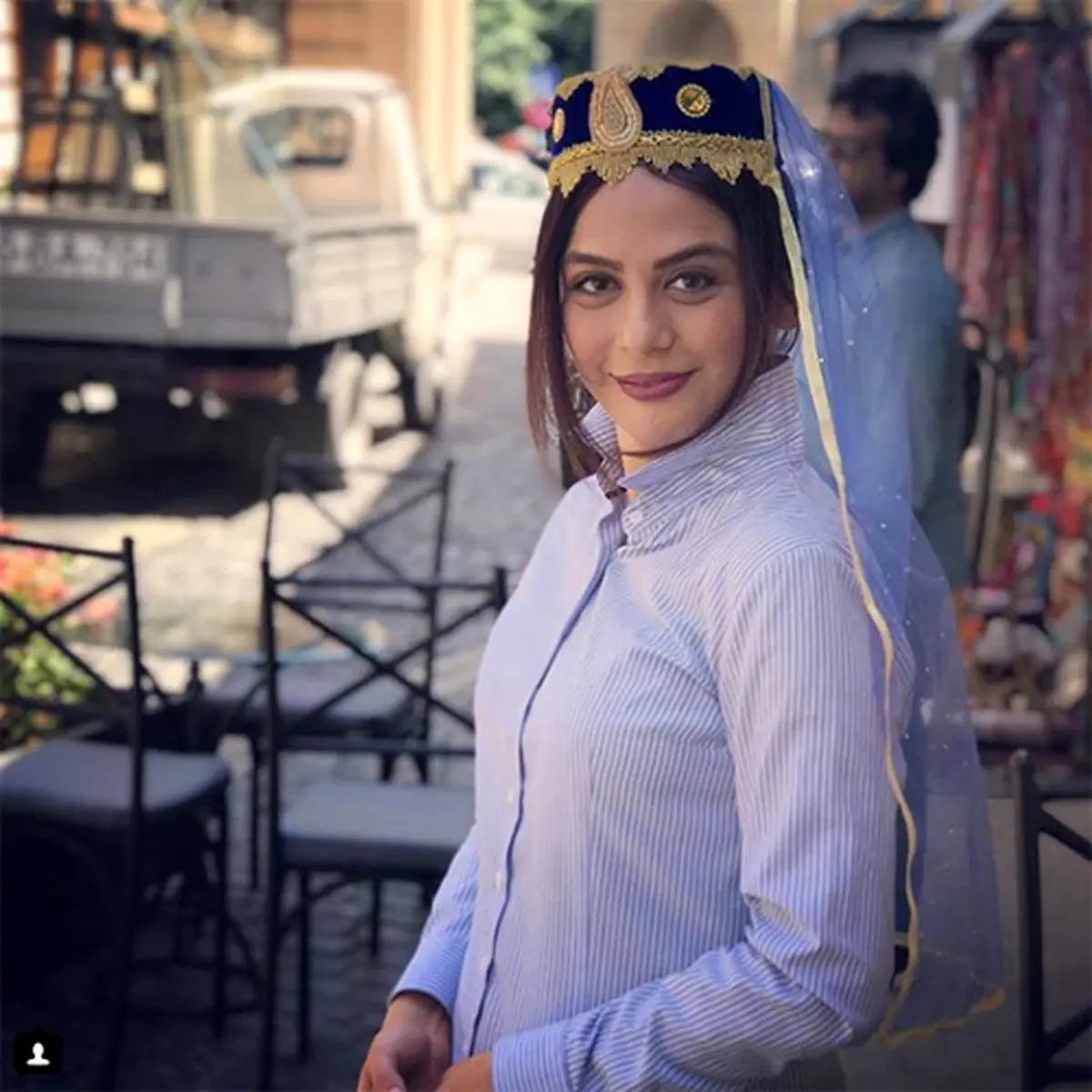 خانم بازیگر در لباس آذری /عکس