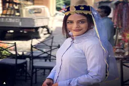 خانم بازیگر در لباس آذری /عکس