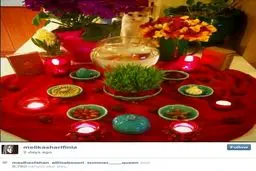 تصویر دیدنی از سفره هفت سین ملیکا شریفی نیا