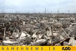 شهری که از زیر آب بیرون آمد+تصاویر