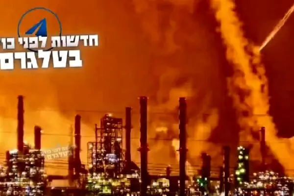 فیلم جدید اسرائیل از اصابت موشک‌های بالستیک ایرانی به پالایشگاه حیفا 