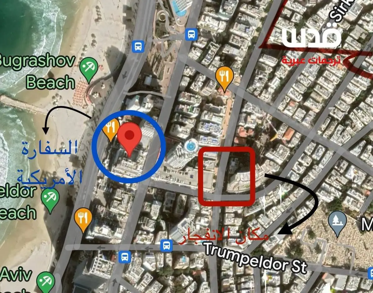 انفجار پهپاد یمنی در نزدیکی سفارت آمریکا 