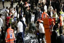 فیلم جمعیتی که باعث ریزش پل  و مرگ در اسرائیل شدند