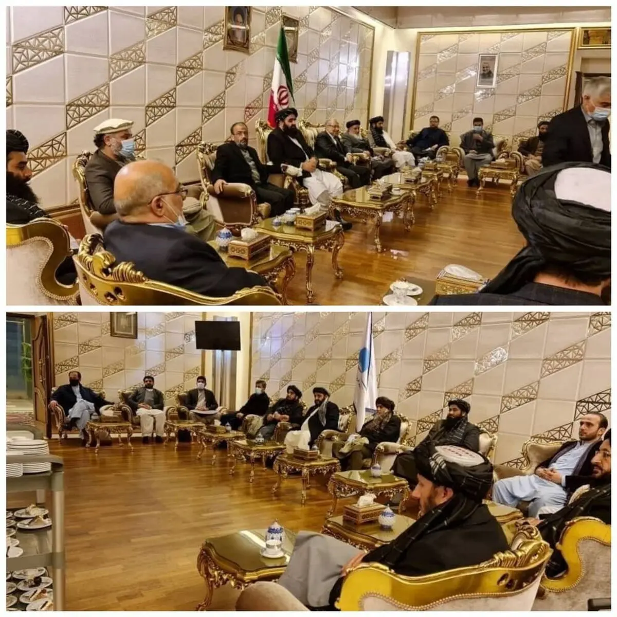 عکس:وزیر خارجه طالبان و تیم همراه در فرودگاه ایران