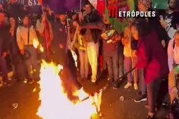 راهپیمایی اعتراضی و آتش زدن آدمک ترامپ در برزیل