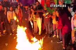 راهپیمایی اعتراضی و آتش زدن آدمک ترامپ در برزیل