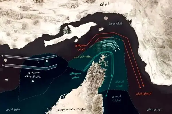 مختصات جدید تنگه هرمز بعد از تفاهم با عمان