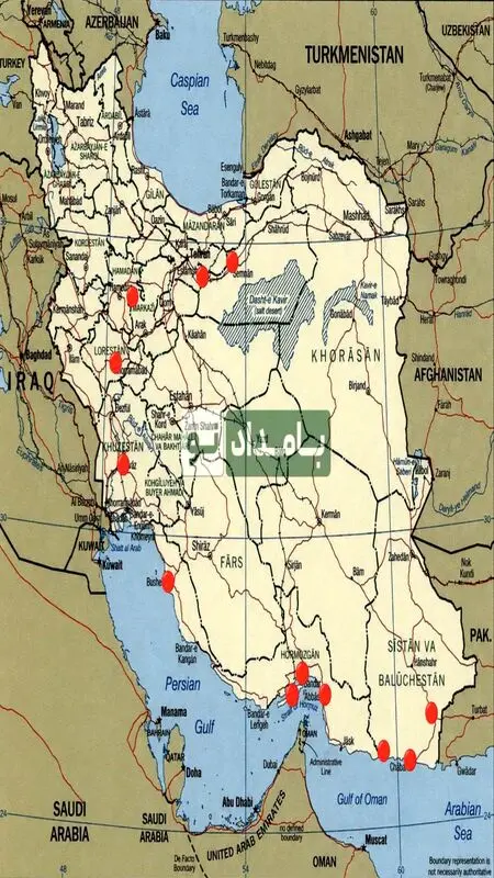 اسامی شهرهایی که دیشب مورد حمله  آمریکا قرار گرفتند