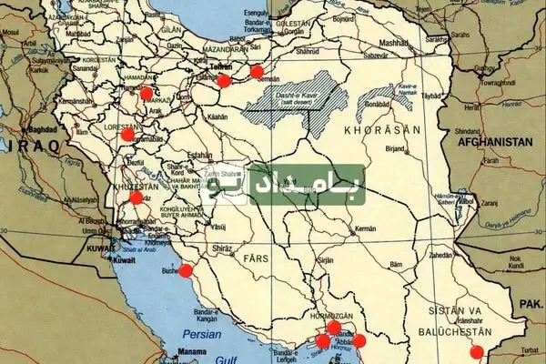 اسامی شهرهایی که دیشب مورد حمله  آمریکا قرار گرفتند