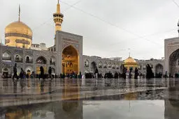 لحظات بارش رحمت الهی در حرم مطهر رضوی