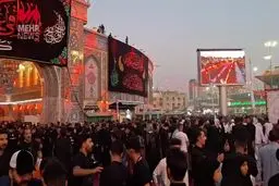 حال و هوای بین‌الحرمین در غروب روز هفتم محرم