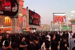 حال و هوای بین‌الحرمین در غروب روز هفتم محرم