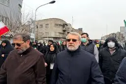 عکس حضور لاریجانی در راهپیمایی