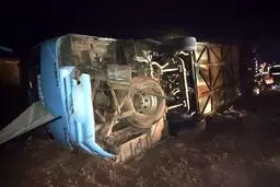 بازداشت راننده و مدیرعامل شرکت حمل و نقل در رابطه با واژگونی اتوبوس دانش آموزان کرمانی