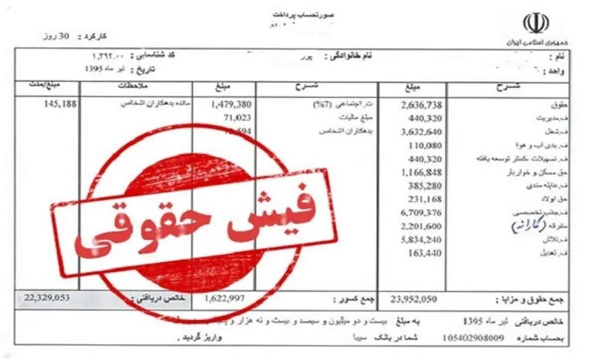 حذف فیش حقوقی اردیبهشت بازنشستگان + جزئیات