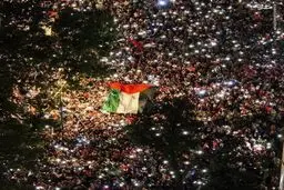 تصاویر هوایی از راهپیمایی بزرگ ضد صهیونی در استانبول