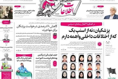 صفحه نخست روزنامه‌های یکشنبه ۹ شهریور ۱۴۰۴